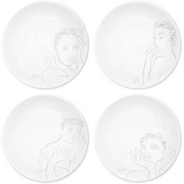 Sketchbook Grey Dinner Plates, Set Of 4