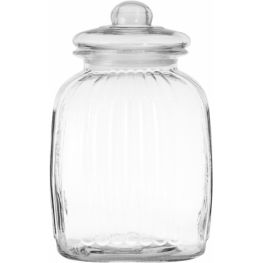 Ribbed Glass Square Canister