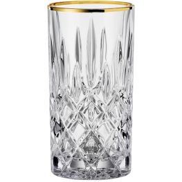 Noblesse Gold Rim Longdrink Glasses, Set of 2