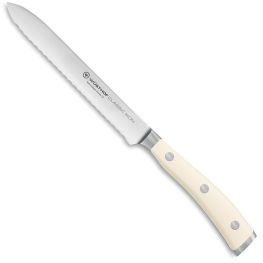 Classic Ikon Creme Serrated Utility Knife, 14cm