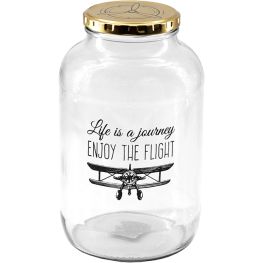 Life's A Journey Glass Storage Jar, 2 Litre