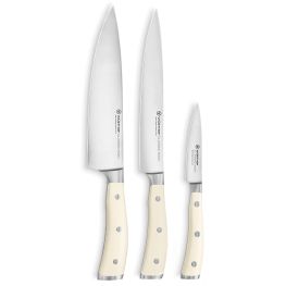 Classic Ikon Creme Chef's Knife Set, 3pc