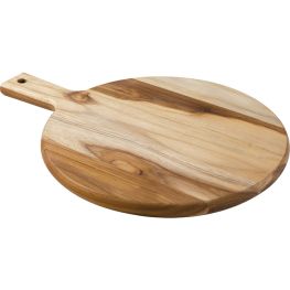 Solid Teak Round Cutting & Serving Paddle Board, 40cm