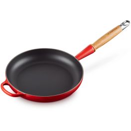 Signature Enamelled Cast Iron Frying Pan with Wooden Handle, 26cm