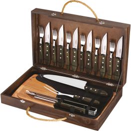 17pc Barbeque Set In Wooden Case