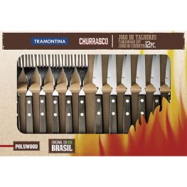 Churrasco Boxed Steak Knife & Fork Set, Set Of 12