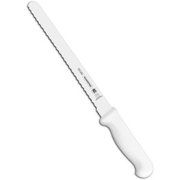 Professional Serrated Slicing Knife, White