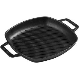 Enamelled Cast Iron Square Grill Pan with Helper Handles, 26cm