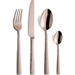 Felicity Champagne Rose Cutlery Set, 24pc