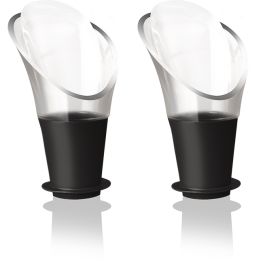 Crystal Drip-Free Wine Pourers, Set of 2