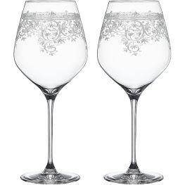 Arabesque Burgundy Wine Glasses, Set of 2