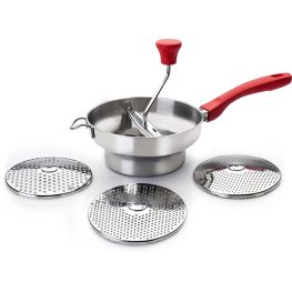 Ibili Clasica Stainless Steel Food Mill & 3 Sieves, 20cm