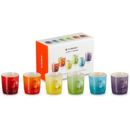 Rainbow Collection Espresso Mugs, Set Of 6