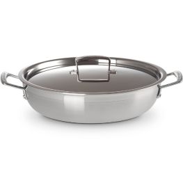 3 Ply Stainless Steel 30cm Shallow Casserole With Lid, 4.8 Litre