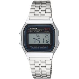 Retro Unisex Silver Digital Wrist Watch, A159W-N1DF