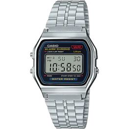 Retro Unisex Silver Digital Wrist Watch, A159WA-N1DF