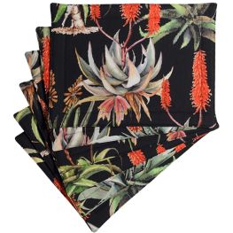 Botanica Aloe Black Placemats, Set Of 6