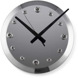 Large Wall Clock, Silver Coil