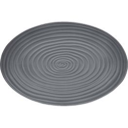 Ripple Grey Oval Platter, 40cm
