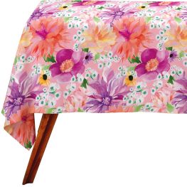 Teas & C's Dahlia Daze Cotton Rectangular Tablecloth, 270x150cm