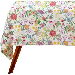Royal Botanic Gardens Native Blooms Cotton Rectangular Tablecloth, 270x150cm