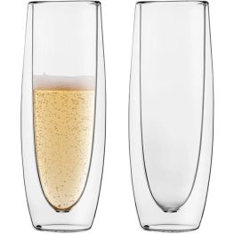 Double Walled Champagne Glasses, Set of 2