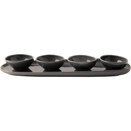 Irregular Platter With 4 Serving Bowls