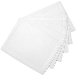 Polyteq White Stain-Resistant Placemats, Set Of 6