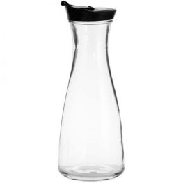  Glass Carafe With Black Lid, 850ml