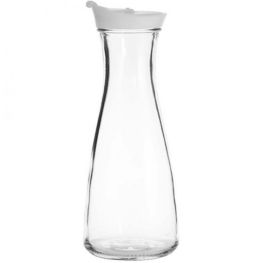  Glass Carafe With White Lid, 850ml