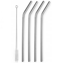 Ibili Kitchen Aids Stainless Steel Straws & Cleaning Brush