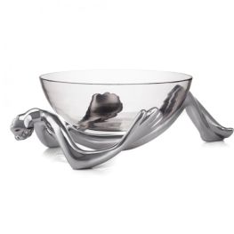 Glass Bowl On Stand, Reclining