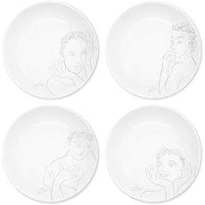 Sketchbook Grey Dinner Plates, Set Of 4
