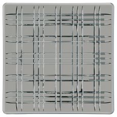 Square Lead-Free Crystal Platter, Smoke, 28cm