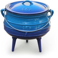 LK's Enamelled Cast Iron Potjie Pot, Blue