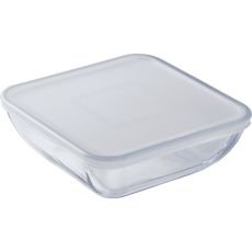 Daily Square Dish With Plastic Lid, 2 Litre