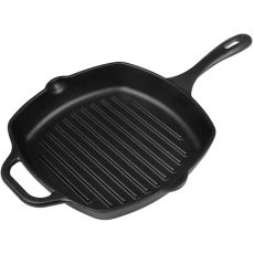 Seasoned Cast Iron Grill Pan With Helper Handle, 26cm