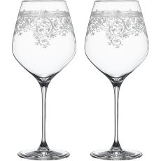 Arabesque Burgundy Wine Glasses, Set of 2