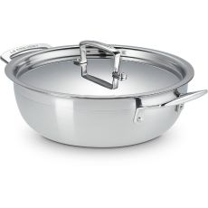 3 Ply Stainless Steel Non-Stick 24cm Chef's Casserole With Lid, 3.3 Litre
