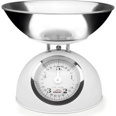 Lacor 5kg Retro White Kitchen Scale With Stainless Steel Bowl