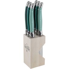 Steak Knife Set With Wooden Stand, 6pc