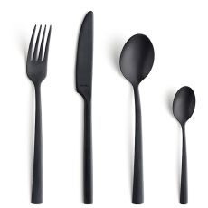 Manille Black Cutlery Set, 16pc