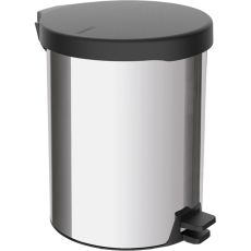 Polished Stainless Steel Step Pedal Bin With Plastic Lid