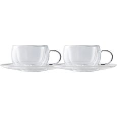 Blend 80ml Double Wall Cup & Saucer, Set Of 2