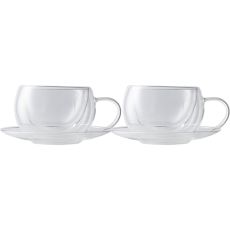 Blend 270ml Double Wall Cup & Saucer, Set Of 2