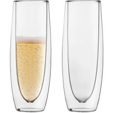 Double Walled Champagne Glasses, Set of 2