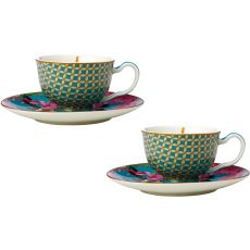 Teas & C's Silk Road Footed Demi Cup & Saucer, Set Of 2