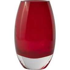 Krosno Red Glass Vase, 18cm