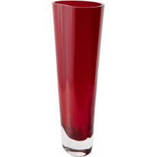 Krosno Red Oval Glass Vase, 38cm