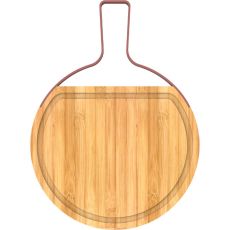 Bamboo Sphere Cutting Board With Stainless Steel Handle, 42cm